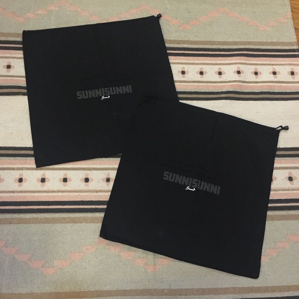 Two (2) Sunni Sunni black drawstring dust bags new